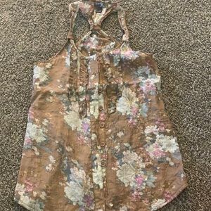 Poetry, button front small floral razor back